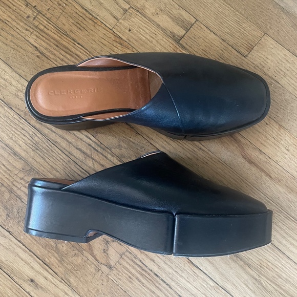 Robert Clergerie Black Platform Mules Size 38 (7) - Picture 4 of 7